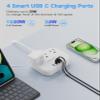 PD30W 2 Prong Power Strip with USB C, meta-ant 2 Prong to 3 Prong Outlet Adapter, Two Prong Power Strip with 3 Outlets & 4 USB(2 USB-C), 4ft Extension Cord 2 Prong Outlet, Polarized, for Old House view 3