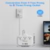 PD30W 2 Prong Power Strip with USB C, meta-ant 2 Prong to 3 Prong Outlet Adapter, Two Prong Power Strip with 3 Outlets & 4 USB(2 USB-C), 4ft Extension Cord 2 Prong Outlet, Polarized, for Old House view 4