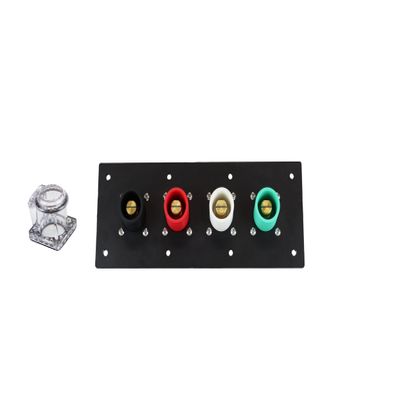 4 Position CAM Lock Panel, 400 Amp, 1 Phase 120/240V, Male, 90, Double Set Screw Connections with NEMA 3R Clear Snap-Back Covers, Series 16 CAM Connectors, Power Distribution Panel