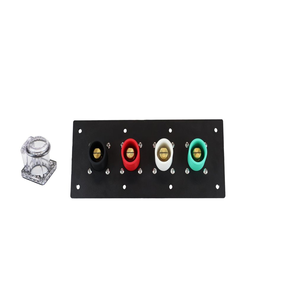4 Position CAM Lock Panel, 400 Amp, 1 Phase 120/240V, Male, 90, Double Set Screw Connections with NEMA 3R Clear Snap-Back Covers, Series 16 CAM Connectors, Power Distribution Panel