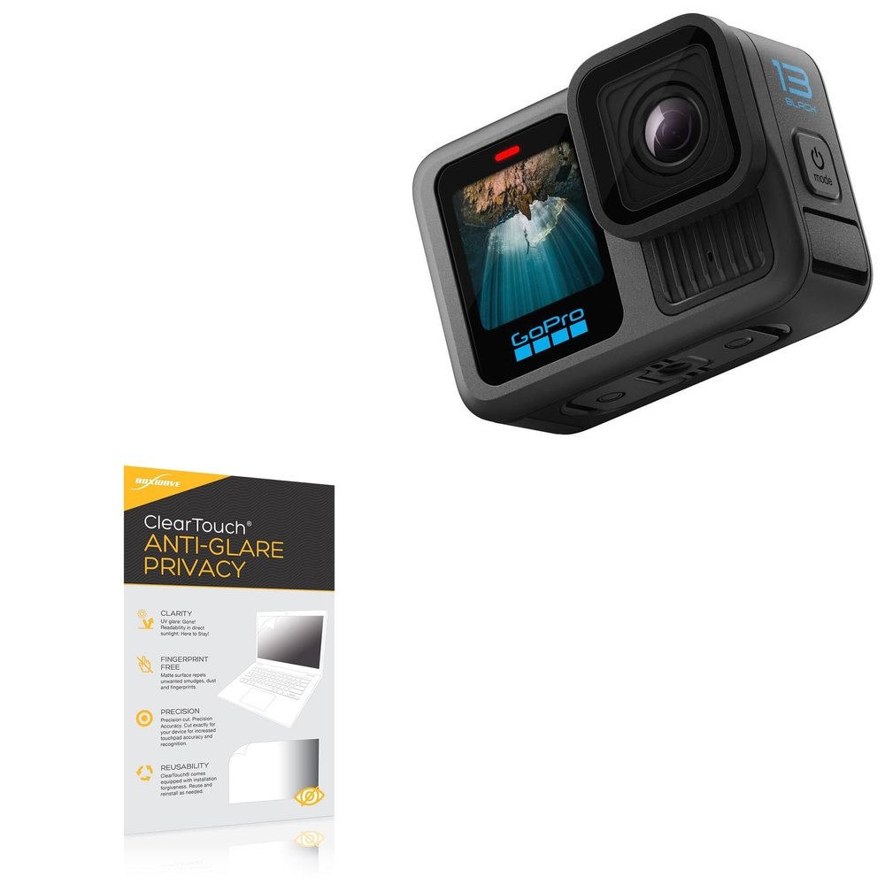 BoxWave Screen Protector Compatible with GoPro Hero 13 Black - ClearTouch Anti-Glare Privacy (2-Pack), Privacy Screen Protector Flexible Film Anti-Glare