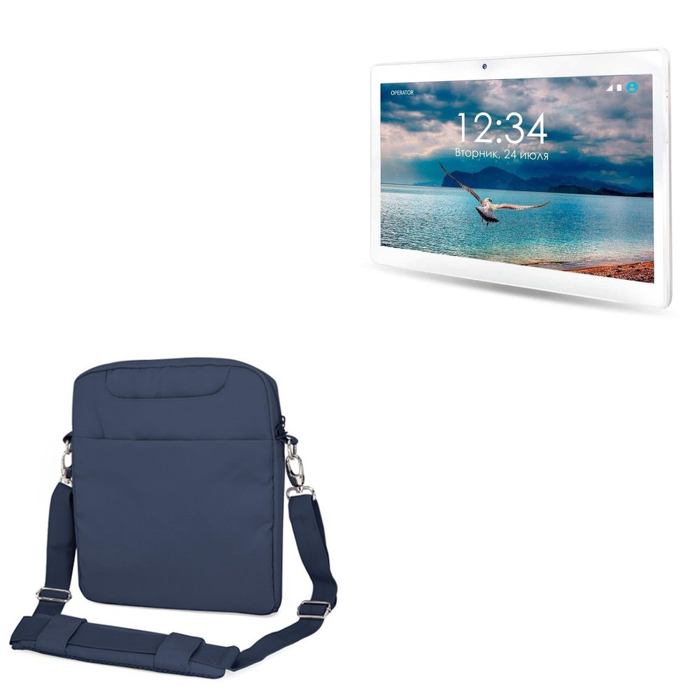 BoxWave Case Compatible with Ginzzu GT-1045 - Encompass Urban Bag, Over Shoulder Messenger Straps Handle Bag Pockets - Navy