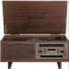 Crosley CR7023A-WA Serenade 8-in-1 Vinyl Record Player with 3-Speed Turntable, Bluetooth, AM/FM Radio, CD, Cassette, and Aux-in, Walnut view 1
