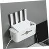 OSALADI 1pc Box Multi-Functional Cover for Organized Desktop Use Heat Dissipation Design Material Wall-mountable Cord Storage White view 2