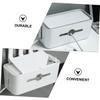 OSALADI 1pc Box Multi-Functional Cover for Organized Desktop Use Heat Dissipation Design Material Wall-mountable Cord Storage White view 3