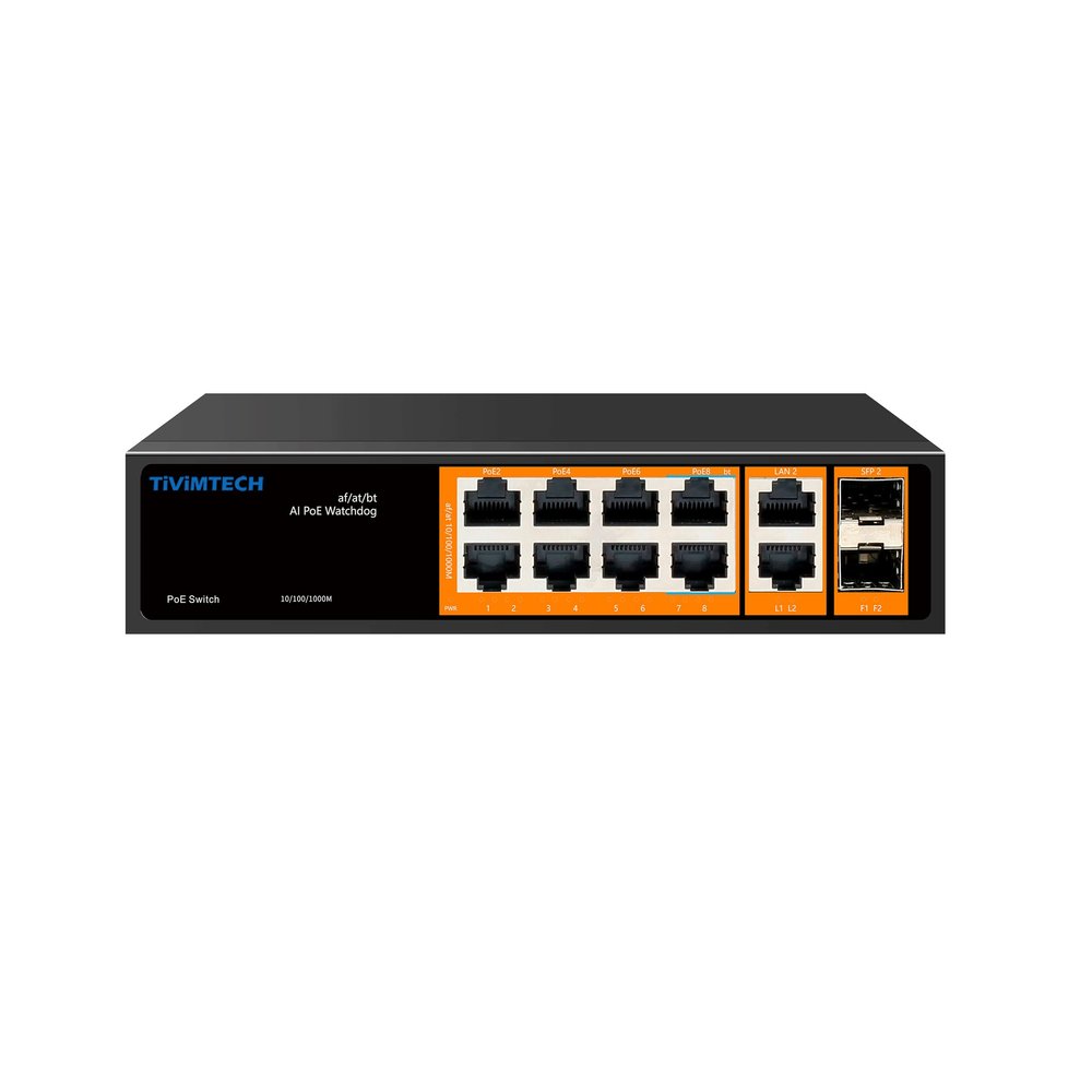 11/12 Port Ethernet Unmanaged PoE Switch, Gigabit Switch ,120W, Gigabit Uplinks, 1.25G SFP Port, Fanless Sturdy Metal ,Plug and Play, Desktop or Wall Mount