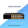 11/12 Port Ethernet Unmanaged PoE Switch, Gigabit Switch ,120W, Gigabit Uplinks, 1.25G SFP Port, Fanless Sturdy Metal ,Plug and Play, Desktop or Wall Mount view 2