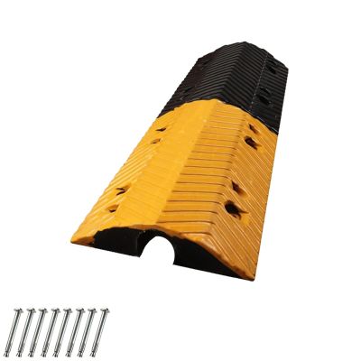 LYUCAYHQ 1 Pcs 1 Channel Cable Protector, 11000 Lbs/axle Capacity Heavy Duty Speed Bumps for Road, Driveway Ramp, Floor Cable Cover, for Indoor & Outdoor(100 * 35 * 9.5cm/39 * 14 * 3.7in)