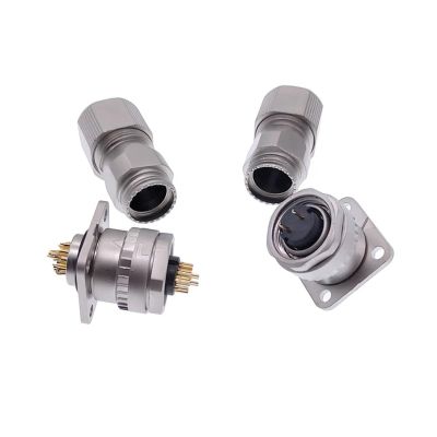 BHUPWZE 1Pcs Servo Motor Connector CM10 10pin Angle Straight 2 Core Servo Encoder Socket DDK Metal Connectors(Straight 10Pin)