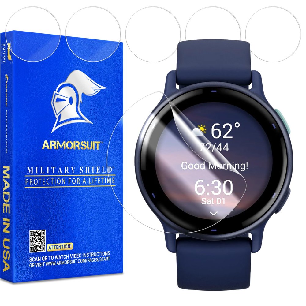 ArmorSuit 6 Pack for Garmin Vivoactive 5 Screen Protector MilitaryShield HD Clear Film - Made in USA