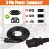 5 Pack 3-Prong Replacement Computer Power Cord, 10FT AC Power Cord Cable for Electronics, TV, Computer, Printer, Radio, Monitor, Samsung, Dell, Vizio, LG, Asus, Laptop and More, 18 AWG, 125 V view 4