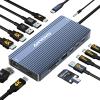 ANYOYO USB C Docking Station Dual Monitor 14-in-1 Docking Station 3 Monitor(2 HDMI+ Video Out) 10Gbps (4*USB-C+1A) +PD100W+Ethernet+SD/TF Laptop Dock Multiport Adapter for Dell/HP/Lenovo/Thinkpad view 1
