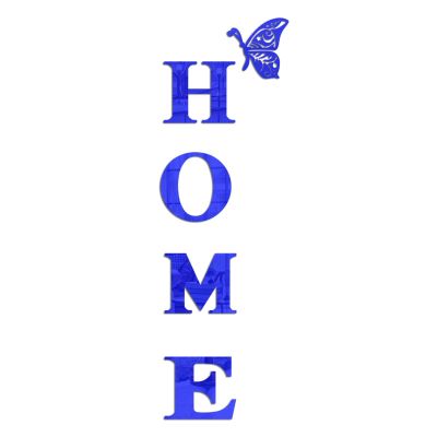 Acrylic Home Letters with Butterfly  3D Mirror Wall Stickers for Living Room, Bedroom, Entryway  Modern Removable Wall Art  DIY Vertical or Horizontal Home Decor (Blue)
