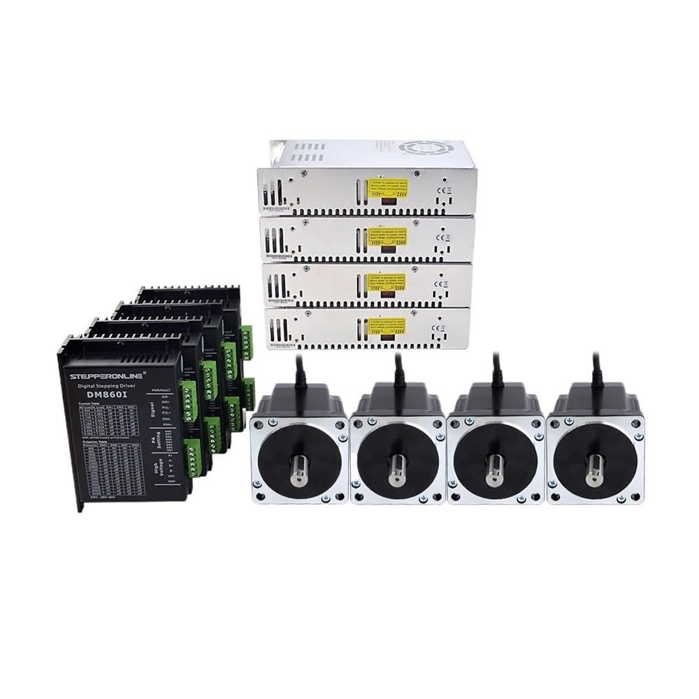 4 Axis CNC Router Kit 8.0Nm Nema 34 Stepper electronic starter + DM860I Stepper Driver + 60V Power Supply