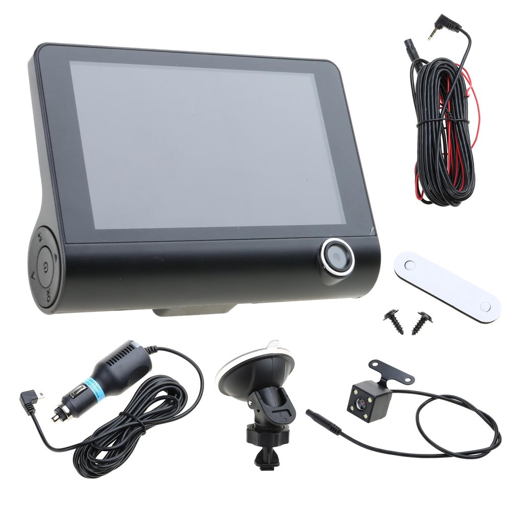 NIHUIFA High-Definition 1080P Car Inches Video Recorder Auto Registrator with 3 Ways Cameras for Vehicle