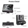 NIHUIFA High-Definition 1080P Car Inches Video Recorder Auto Registrator with 3 Ways Cameras for Vehicle view 3