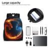 FJWNMET Fire and ice dragons Backpack Waterproof Travel Laptop Backpack Lightweight Casual Daypack for Men Women view 4