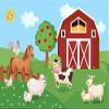 10x6.5ft Farm Animals Backdrop Cartoon Red Barn Door Barnyard Farmland Photography Background Apple Tree Grassland Backdrop for Baby Shower Newborn Kids Birthday Party Decor Studio Booth Props view 1