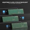 iRoboosta Quiet Keyboard Wired Membrane Keyboard Green, Full Size 104 Keys Typewriter Key Board with Number Pad, Blue LED Backlit, Round Keycaps, Cute Computer Keyboards (Dark Green) view 3