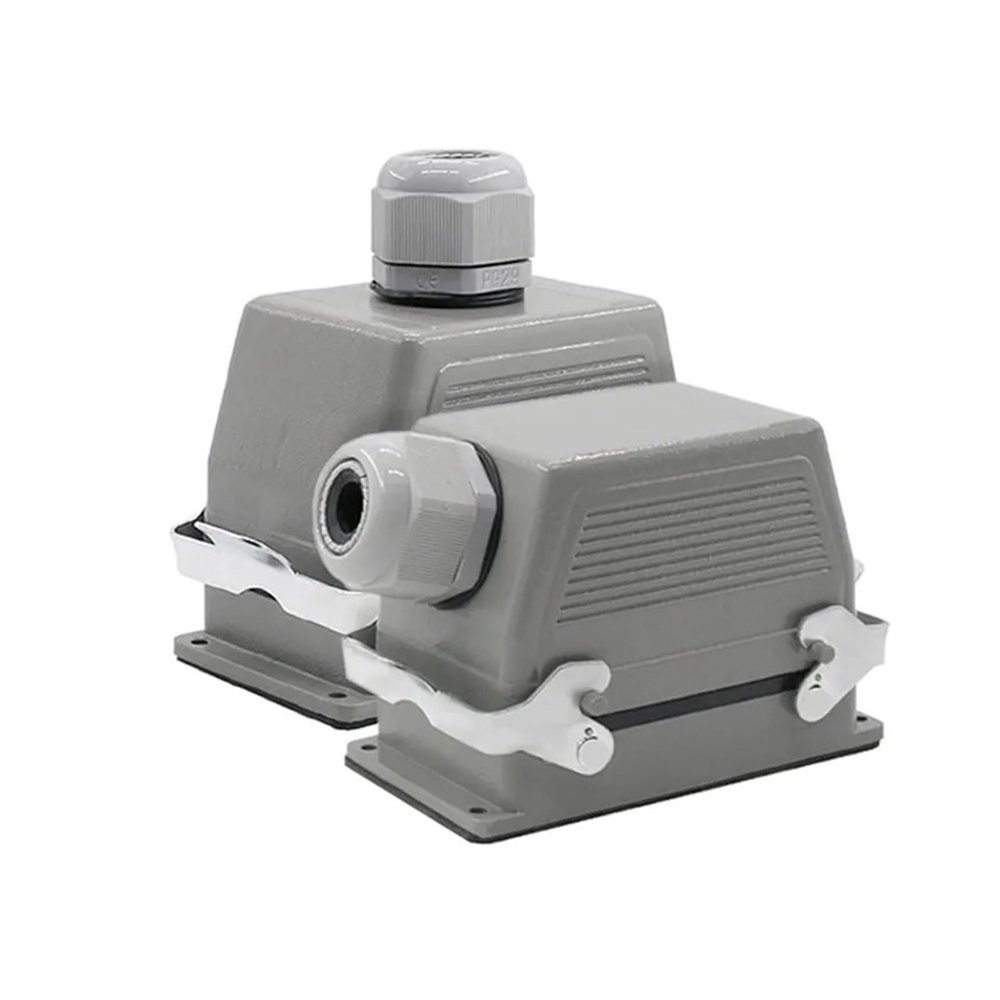 BHUPWZE HDC-HE-048-1/2 Heavy Duty Connectors F/M 48pin 500V Screw Connection 16A Industrial Rectangular Aviation Connector Plug(HDC-HE-048-2)