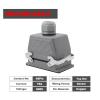 BHUPWZE HDC-HE-048-1/2 Heavy Duty Connectors F/M 48pin 500V Screw Connection 16A Industrial Rectangular Aviation Connector Plug(HDC-HE-048-2) view 2