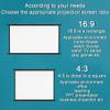 BERWDUXA 60" 50" 40" Projector Screen Manual Pull Down HD 4:3 16:9 Projection Screen Outdoor Indoor Movie Screen for Home Cinema/Meeting/Game(Black Rod,30in(16:9)) view 2