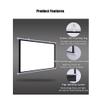 BERWDUXA 60" 50" 40" Projector Screen Manual Pull Down HD 4:3 16:9 Projection Screen Outdoor Indoor Movie Screen for Home Cinema/Meeting/Game(Black Rod,30in(16:9)) view 4