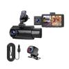3 Channel Dash Cam Front Inside Rear Three Way Car Dash Camera, 2K+1080P Dual Channel with IR Night Vision Camcorder(3 Camera,32G1) view 1
