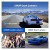 3 Channel Dash Cam Front Inside Rear Three Way Car Dash Camera, 2K+1080P Dual Channel with IR Night Vision Camcorder(3 Camera,32G1) view 3