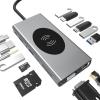 15-in-1 USB-C Docking Station with 4K HDMI, Wireless Phone Charger, for MacBook Pro/Air, Dell, Lenovo, HP - Including VGA, SD/Micro SD/TF Card Reader, Ethernet, USB-C PD,SUB 3.0 & USB 2.0, Audio Jack view 1