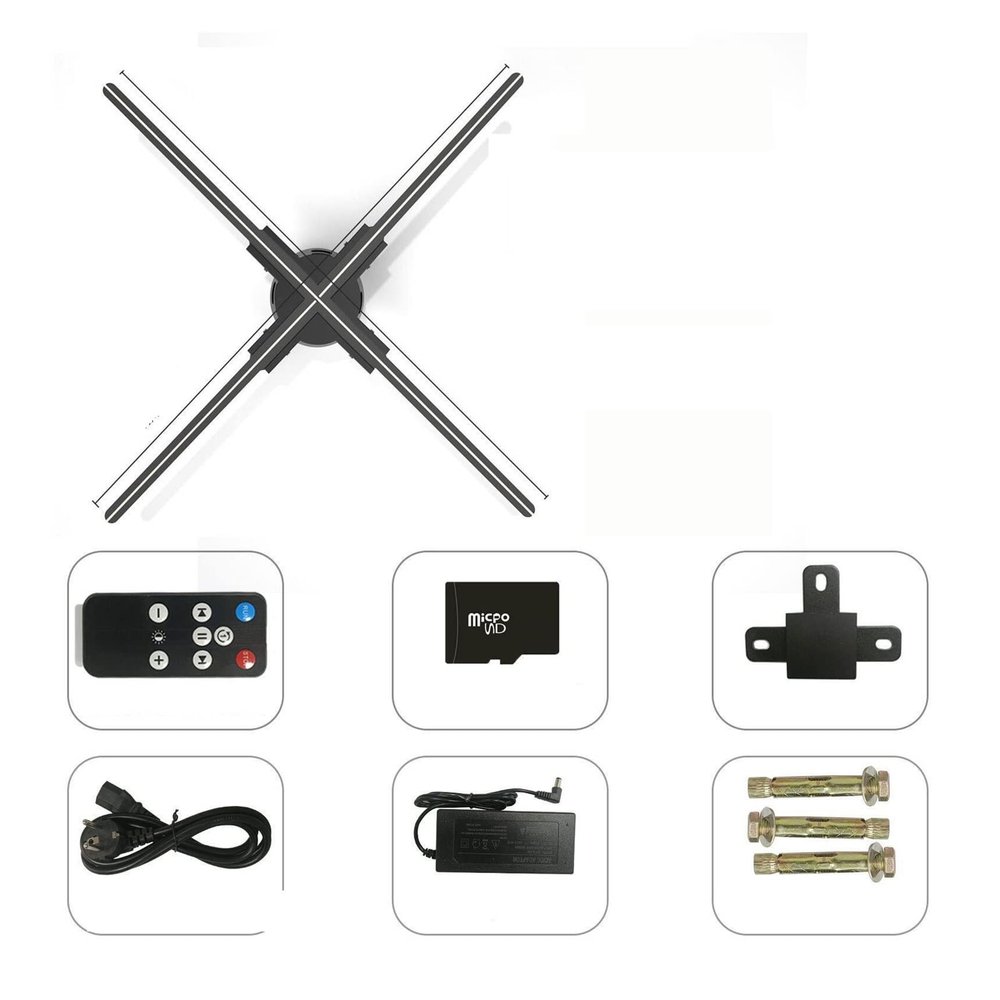 CUIYMXSC 3D Hologram Fan, 3D Holographic Fan Projector Holographic Imaging Lamp WiFi Led Sign Holographic Lamp Advertising Display (F100)