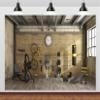 CORFOTO 10x8ft Gym Equipment Backdrop Sports Fitness Room Photography Background Gym Theme Party Home Fitness Room Decor Birthday Photoshoot Background Studio Booth Props view 1