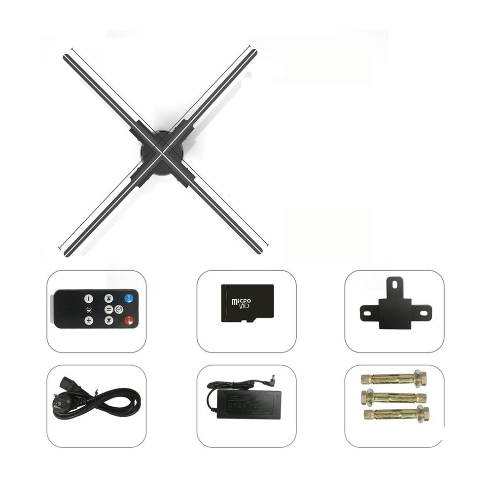 CUIYMXSC 3D Hologram Fan, Hologram Projector Holographic Imaging Player Advertising Display Support Images and Video Advertising (100cm)