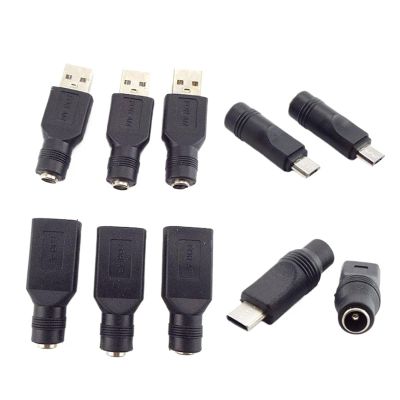 1/5pcs DC Female Power Jack 5.5 * 2.1mm to Type c Type A USB 2.0 Male Female Jack Connector Converter Adapter(to Mirco Male,5pcs)
