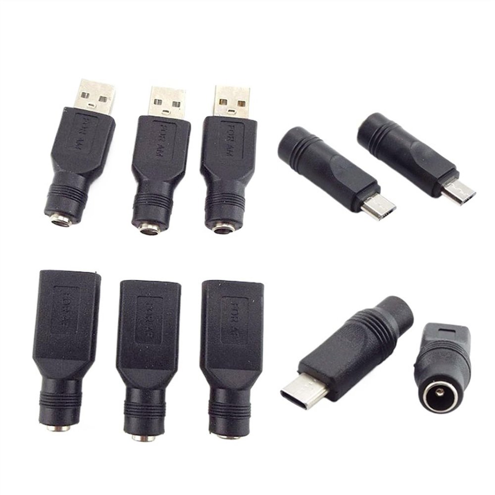 1/5pcs DC Female Power Jack 5.5 * 2.1mm to Type c Type A USB 2.0 Male Female Jack Connector Converter Adapter(to Mirco Male,5pcs)