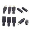 1/5pcs DC Female Power Jack 5.5 * 2.1mm to Type c Type A USB 2.0 Male Female Jack Connector Converter Adapter(to Mirco Male,5pcs) view 1