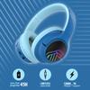 PowerLocus Kids Wireless Headphones, Bluetooth Kids Headphones LED Lights Over Ear with 74/85/94dB Volume Limited, 45H Playtime,Built-in Mic, Two Device Share Mode, HD Stereo for Travel/PC/Tablet view 2