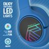 PowerLocus Kids Wireless Headphones, Bluetooth Kids Headphones LED Lights Over Ear with 74/85/94dB Volume Limited, 45H Playtime,Built-in Mic, Two Device Share Mode, HD Stereo for Travel/PC/Tablet view 3