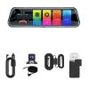 10 Inch Mirror Camera for Car Touch Screen Video Recorder Rearview Mirror Dash Cam Front and Rear Camera Mirror DVR Black Box(Two Lens 1080P-6M-BL,16G) view 1