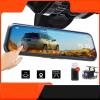 10 Inch Mirror Camera for Car Touch Screen Video Recorder Rearview Mirror Dash Cam Front and Rear Camera Mirror DVR Black Box(Single Len DVR,128G1) view 2