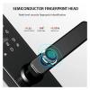 ConvOw Electronic Smart Door Lock with Biometric Fingerprint/Smart Card/Password/Key Unlock USB Emergency Charging Compatible for Tuya TTLock(Silvery White,Standard) view 2