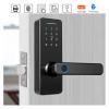 ConvOw Electronic Smart Door Lock with Biometric Fingerprint/Smart Card/Password/Key Unlock USB Emergency Charging Compatible for Tuya TTLock(Silvery White,Standard) view 3