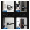 ConvOw Electronic Smart Door Lock with Biometric Fingerprint/Smart Card/Password/Key Unlock USB Emergency Charging Compatible for Tuya TTLock(Silvery White,Standard) view 4