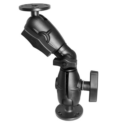 WINDFRD 1.5" Double Ball Mount with Two AMPS Round Plates, Tablet/Fish Finder Mount, Double Socket Swivel Ratchet Arm with 1.5 inches / 38mm / C Size Ball, Compatible with RAM, Arkon, iBolt and More