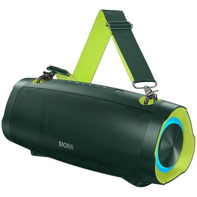 DOSS Extreme Boom Pro D100 Bluetooth Speaker with 140W Peak, 70W Bold Sound, Extra Bass, 24H Playtime, Beat-Sync Lights, Built-in Power Bank, IPX6 Waterproof, Portable Strap for Outdoor, Camping-Green