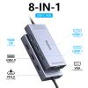 USB C Docking Station Dual HDMI Monitor Adapter, Melelink USB C Hub 3 Monitors Adapter with 2x HDMI 4K,Displayport,VGA,100W PD Charging,3 USB2.0, 8 in 1 Laptop Docking Station for Dell, HP, Lenovo,etc view 2