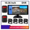 10.36 Inch Screen Car/RV/Bus/Truck Monitor System 1080P Vehicle 4 Channel Camera Night Vision Reversing Parking Recorder(Monitor add 4 Camera,64G1) view 2