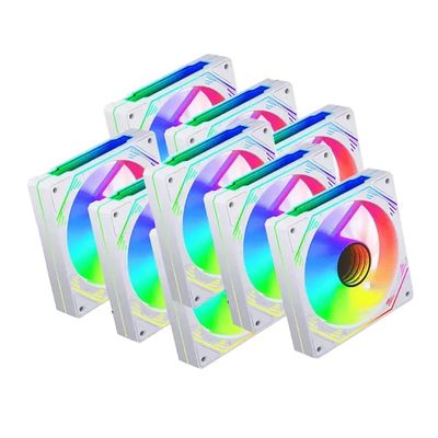 10 Pack Mixed Blade White Sirius Power Infinity V2 120mm Case Fan (4 Forward Blade + 6 Reverse Blade) Perfect for The Glass Pc Cases Like Lian Li O11's, Sirius Matrix, NZXT H9, Corsair 3500x.