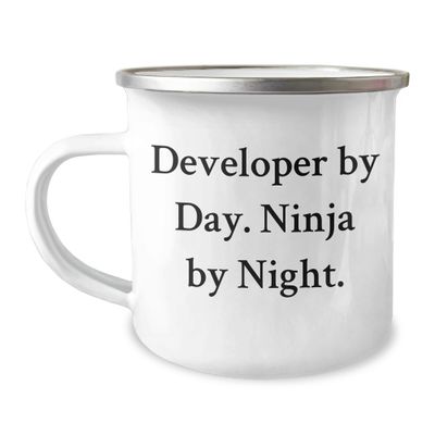Developer Mug Developer By Day. Ninja By Night. Gift Mom 12oz Steel