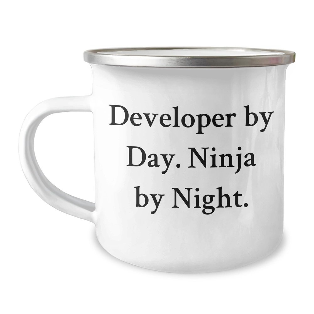 Developer Mug Developer By Day. Ninja By Night. Gift Mom 12oz Steel